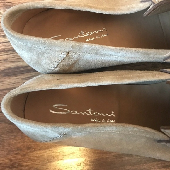 Santoni Franco Mens Suede Loafers in Sand Size 11 main image 8